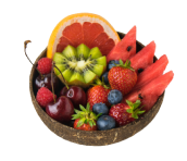 Basket with fruits mix