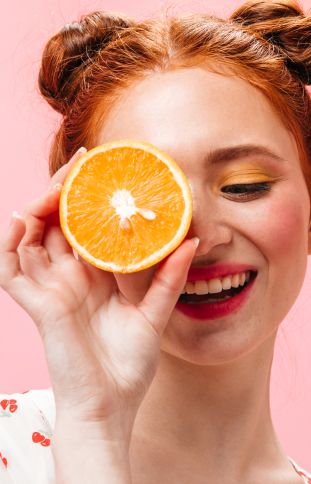 girl with orange